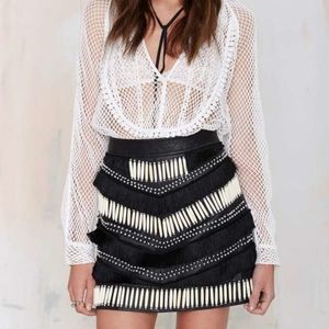 Nasty Gal Easy Rider Genuine leather Mini Skirt